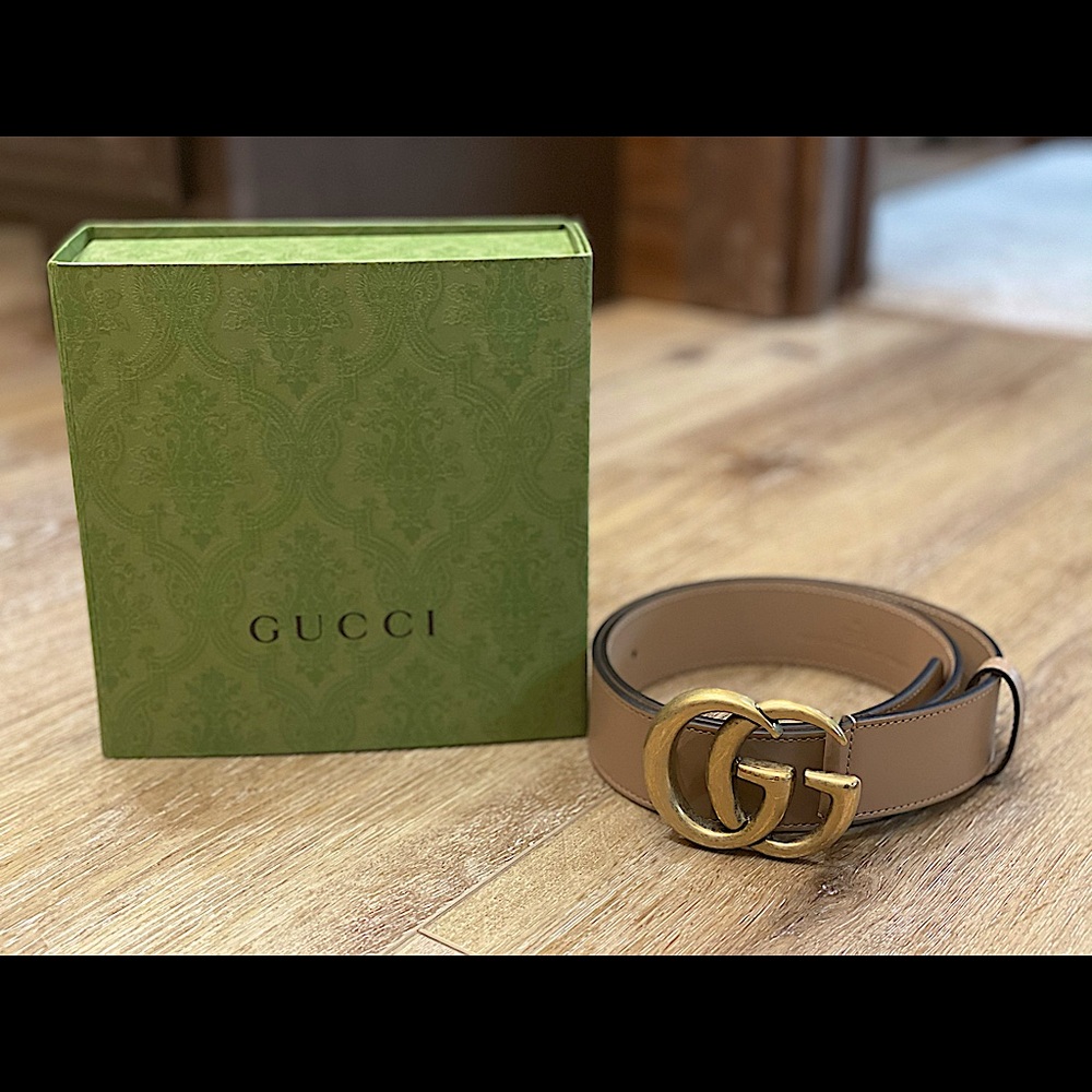 Gucci Marmont Belt 85 Tan